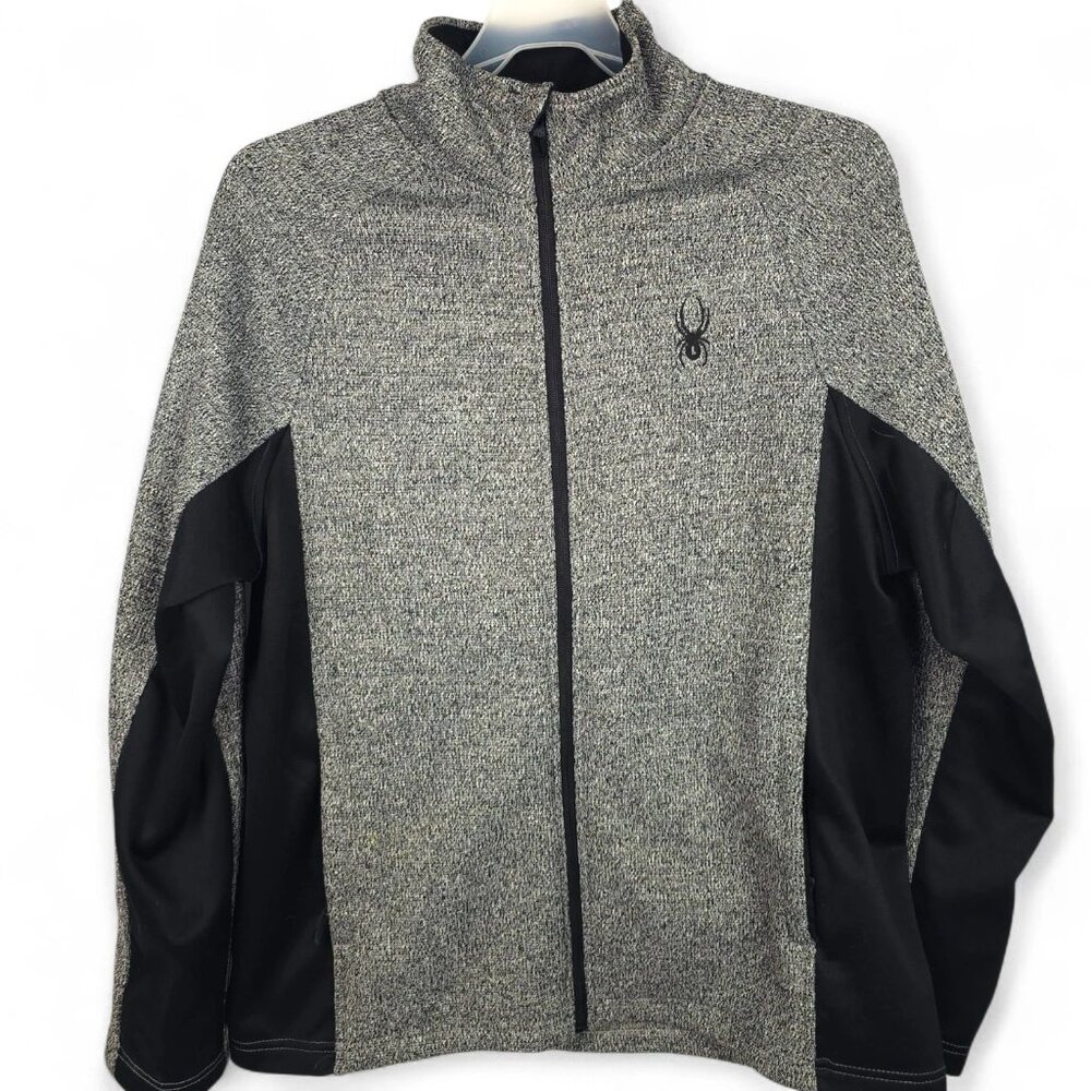Spyder Constant Full Zip Sweater Jacket Mens XL Gray Knit Fleece Warm